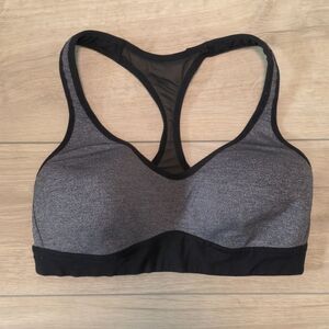 Lululemon Athletica Black and Gray Sports Bra Moisture-Wicking Racerback